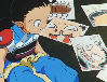 surrounded by drawings