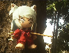 Plushie InuYasha shot by Kikyo's arrow