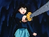 Kagome points the sword