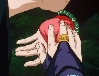 Miroku gives Sango a bracelet
