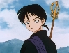 Miroku looking over his shoulder